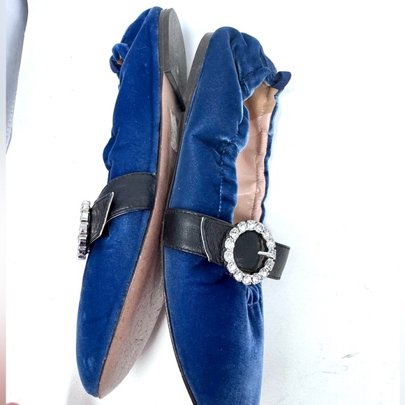 J.Crew Velvet Mary Jane flats crystal buckle 7.5 - Picture 9 of 9